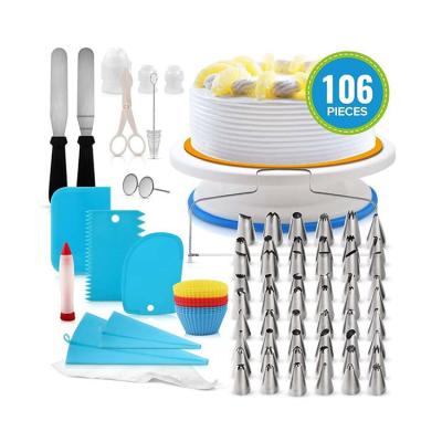 China Giveaways 106pcs Stainless Steel Silicone Baking Tools Cake Decorating Utensil Tool Kit for sale