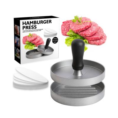 China Safe Sustainable Non Stick Alu Allory Burger Press Hamburger Patty Maker Burger Meat Press for sale