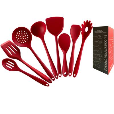 China Sustainable Household Kitchen Accessories Cookware Set Food Grade 8pcs Silicone Kitchenware Set Utensils for sale