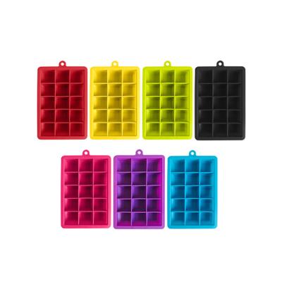 China Viable apply to dessert shop and milk tea shop 15pcs ice cube try 6 colors Icecube Tray Silicone for sale