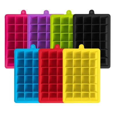 China Viable Apply Ice Cube Cavities Silicone 24 Store Dessert To Long Tray 6colours Icecube Trays for sale