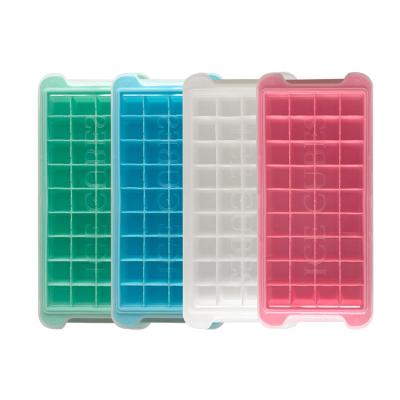 China Sustainable Household Silicone 36 Cavities Ice Cube Tray 4 Colors Icecube Tray Set for sale