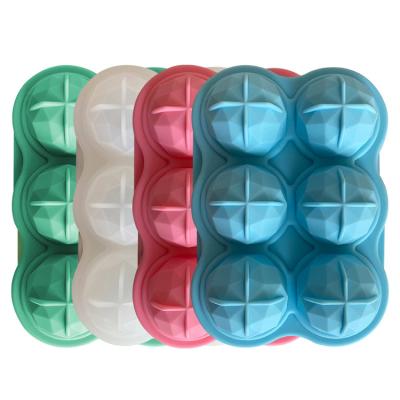 China Viable Apply To Milk Tea Shop 4 Colors 6 Holes Ice Ball Sphere Icecube Tray Round for sale