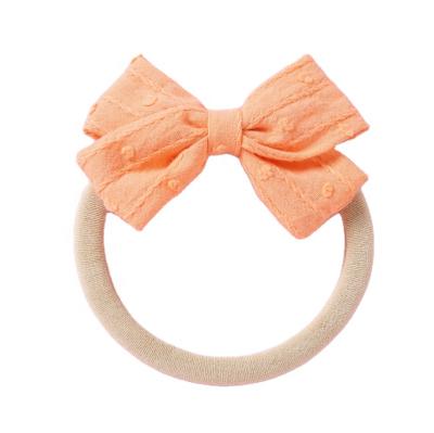 China New Daily Wear Hair Elastic Girl Hair Accessories Bow Knot Hair Bands Kids Baby Hair Bands for sale