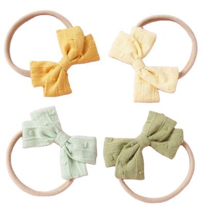 China Daily Wear Baby Hair Bows Headbands For Girls Elastic Hair Bands For Kids Baby Hair Accessories Children Headwear Infant Headwrap for sale