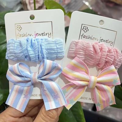 China Sweet Girls Cloth Bow Hair Clips Hair Accessories Set Pleated Hair Grips Hairpin Bb Clip Lovely for sale