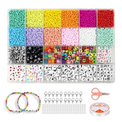 China Wholesale Amazon DIY Birthday Seed Beads Letter Alphabet Art And Craft Bead Bracelets Bead Craft Kit For DIY Jewelry Making for sale