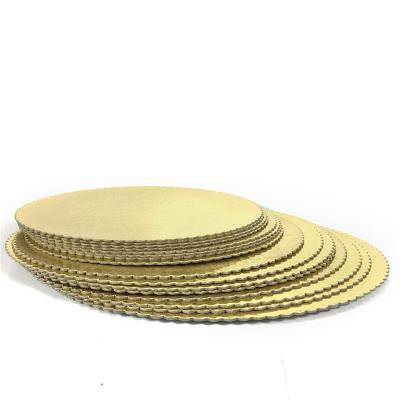 China Recyclable White Silver Wedding Factory Price Food Grade Gold Round Corrugated Paper Cake Board for sale