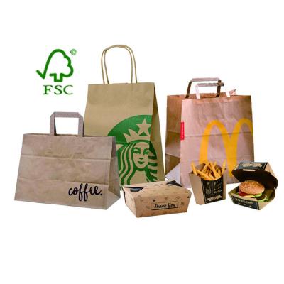 China ZHX Recyclable Customize Luxury Food Packaging Gift Kraft Paper Brown Paper Bags for sale