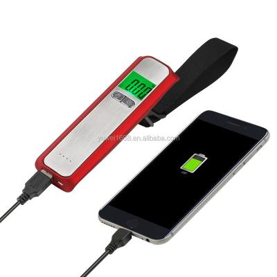 China Automatic 3- In 1 Pocket 110 Pounds Promotional Gift Travel Digital Luggage Scale With Power Bank And Flashlight for sale