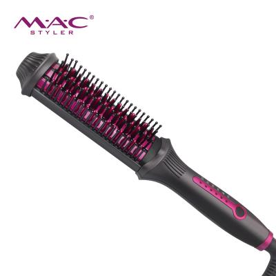 China Home Customized Quick Hair Straightener Brush Hair Brush Comb Hair Straightener and Curler 2 in 1 for sale