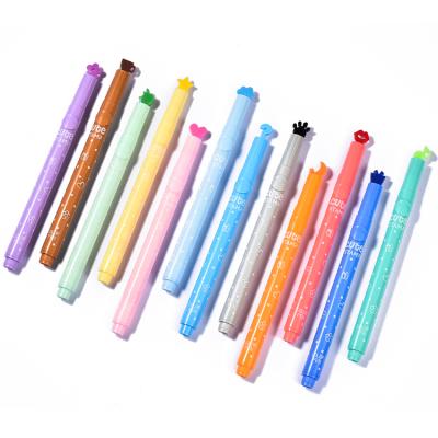 China Manufacturer business sales 12 different stamp kawaii color cartoon highlighter marker promotion gift shaped cute gift directly for sale