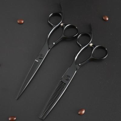 China Cutting Scissors Black Titanium Coating Professional Hair Cutting Scissors Thinning Scissors Set 6