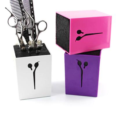 China Professional Barber High Quality Salon Scissors Acrylic Hair Scissors Holder Storage Box for sale