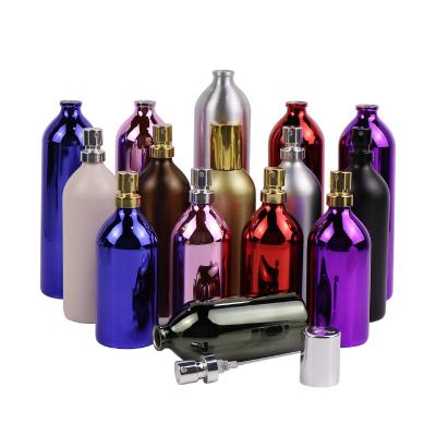 China 2020 eco-friendly plated aluminum metal perfume bottle cosmetic spray bottle for metal bottle packaging for sale