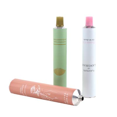 China 100% new recyclable hot sale design cosmetic packaging 25ml 30ml 50ml collapsible aluminum handcream tube for sale