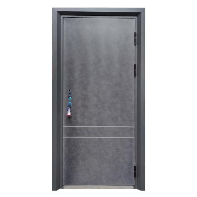 China Modern Pivot Security Door Sound Insulation Main Entrance Steel Door With Lock Smart Iron Exterior House Door Designs for sale