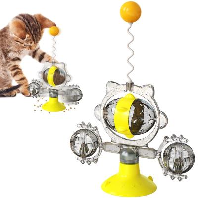 China Funny Multifunctional Disjoint Function Food Kitty Toy Super Wheel Windmill Toy Pet Viable Interactive Style New Movement for sale