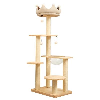 China Popular 2022 Sustainable Cat House Climbing Tower Cat Tree Wood Scratching Factory Cat Tree for sale