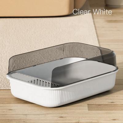 China Factory Sustainable Cat Clean Up Products Plastic Space Large Cat Toilet Box Cat Litter Box With Trash Scoop for sale