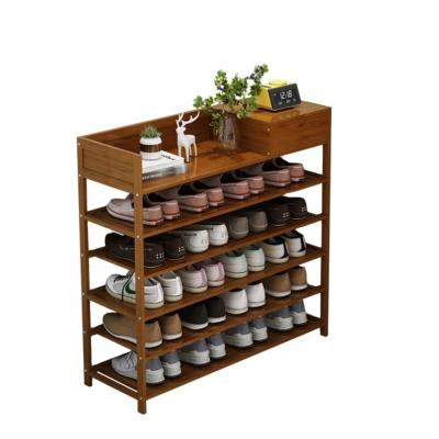 China Expandable Custom Size Storage Bamboo Shoe Rack Simple Designs With Drawer On Top for sale