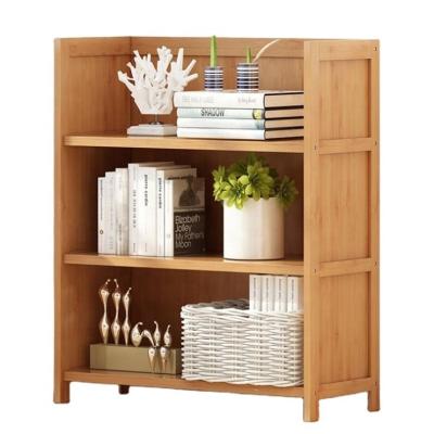 China Storage Convertible Wooden Bamboo Shelf Bookcase Free Standing Book Shelves With Drawers for sale