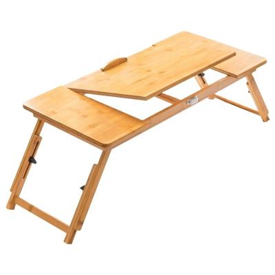 China Home office foldable folding adjustable portable laptop table writing bed bamboo desk with low price for sale