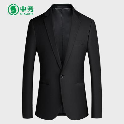 China High quality hot sale anti-shrink one button black casual blazer for men's leisure blazer for sale