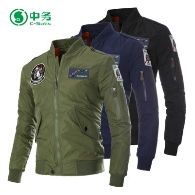 China New Style Breathable Zipper Up Casual Men's Simple Embroidery Bomber Jacket For Sale for sale