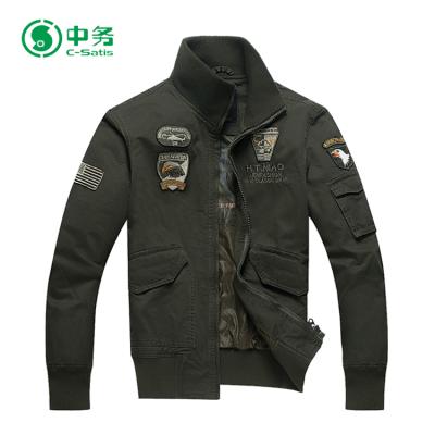 China Popular Product Breathable 100% Cotton Custom Embroidered Mens Casual Bomber Jacket for sale