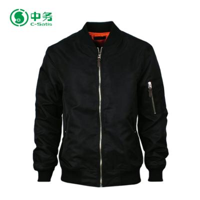 China 100% Polyester Breathable Custom Wholesale Custom Men's Black Bomber Jacket for sale