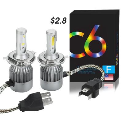 China Automobile Lamp Car Led Headlight Bulb 36W H1 H3 H8 H10 H11 9005 9006 9007 Auto Led Headlights C6 H7 Led H4 for sale