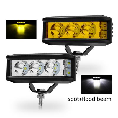 China Pair Mini Led Work Light Bar 12V 24V 84W Spot Beam White Yellow Lens 5 Inch Side Shooter Led Lights 925 for sale