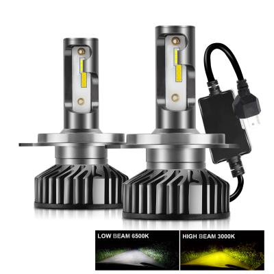 China Automobile Lighting System Canbus 12000LM 50W H11 H13 9005 9006 9007 Car Lights H7 F2 White Yellow Dual Color Led Headlight H4 Led for sale