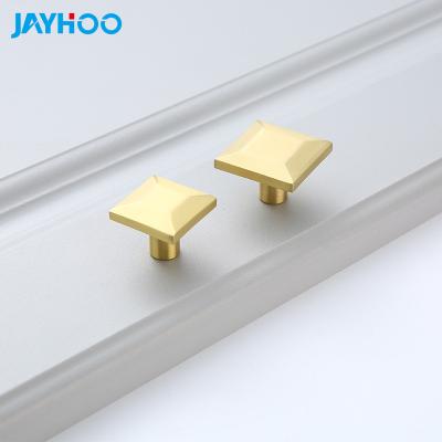 China Wonderful Solid Brass Cabinet Handle Diamond Square Drawer Handle Cabinet Door Dresser Brushed Gold Furniture Handle for sale