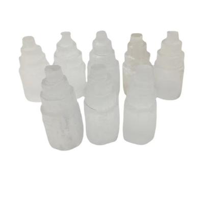 China Europe Wholesale natural carved crystal wands white selenite towers for home decorations for sale