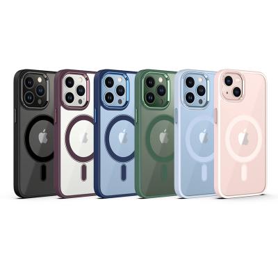 China Radio Shockproof Magnetic Charging Protect Iphone For 11 12 13 14 Modes Magnetic Mobile Phone Wireless Charging Case for sale