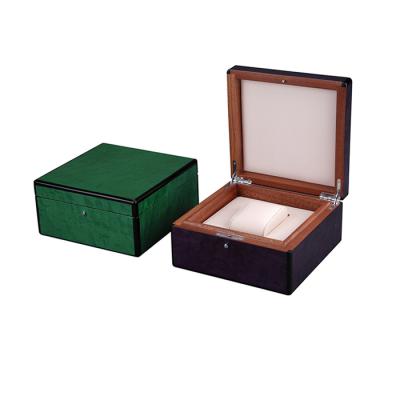 China Piano Environmental Magnetic Finish Closure Solid Wood Watch Storage Box For Men for sale