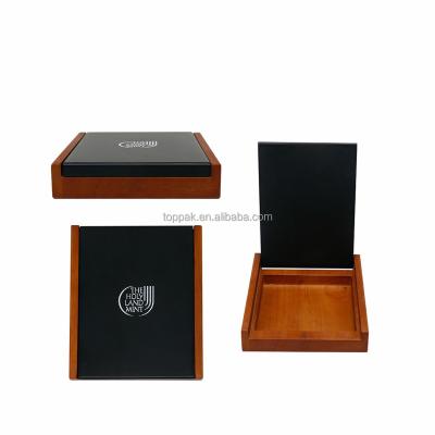 China Recyclable Book Form Finished Unfinished Wooden Empty Box Gift Package Black Matte Lacquering Wooden Box for sale