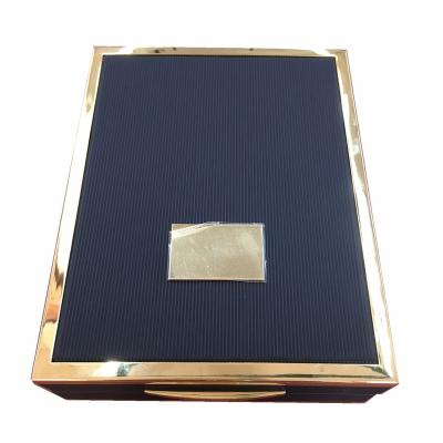 China Gift France Style Gold Metal Frame Locked Wooden Perfume Packaging Box for sale