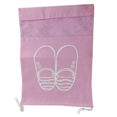 China Custom Drawstring Shoes Eco Bag Handled Cheap Non Woven Logo Drawstring Bag for sale