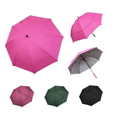 China Taiwan Fahion Custom Large Straight Umbrella Minimalist Whosale Factory Price Pink Golf Windproof Umbrella for sale