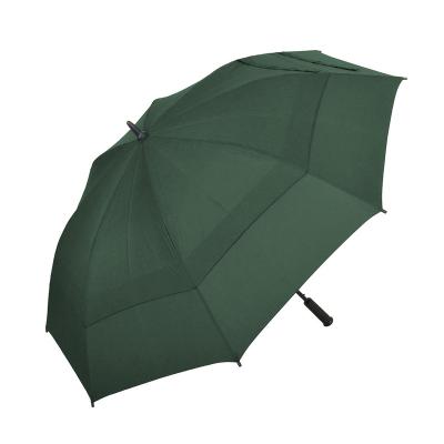 China Minimalist Dark Army Green Golf Umbrella Customized Logo Printing Large Size Double Canopy Umbrella for sale