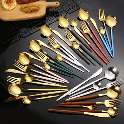 China Amazon stainless steel flatware set restaurant wedding gift box viable hot selling custom made flatware set stainless steel cutlery set for sale