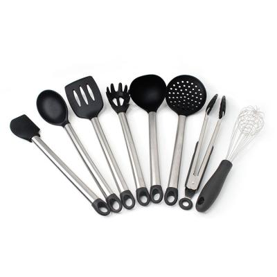 China Minimalism Non-Stick Silicone Kitchenware Sets 8 Pieces, Stainless Steel Handle, High Temperature Resistant Kitchen Utensils For Cooking, Baking for sale