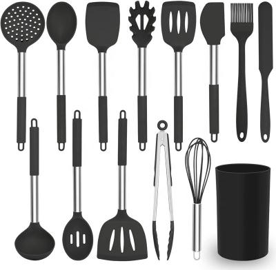 China Home Cooking Cookware Sets, Silicone Kitchenware Sets Non-Stick, Stainless Steel Handle, High Temperature And Heat Resistance for sale