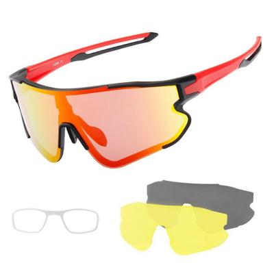 China New Style Sports Cycling Sunglasses With Interchangeable Lenses Cycling UV400 Lenses for sale