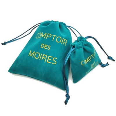 China Custom Recyclable Pouches Jewelry Dust Packaging Bags Suede Jewelry Pouch Bag Drawstring With Logo for sale