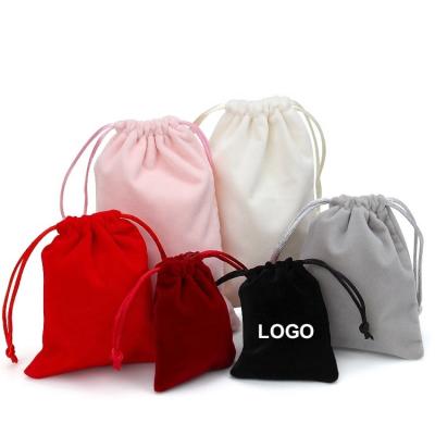 China Low MOQ Recyclable High Quality Recyclable Jewelry Favor Gift Bag Velvet Drawstring Chic Wedding Pouch For Makeup Cosmetic Eyelashes for sale