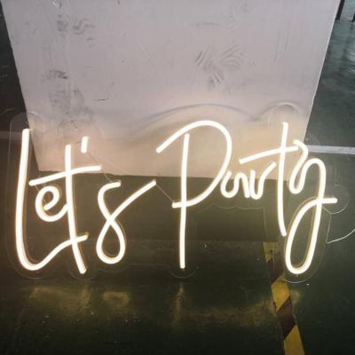 China Factory Price Indoor Outdoor Custom Wedding Warm White Let Us Party LED Neon Signs for sale